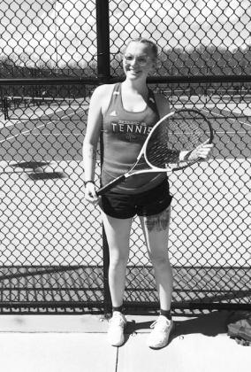 Senior Maddie Duff was victorious is singles play on March 25 at George Rogers Clark. Photo by Alexis Dunn