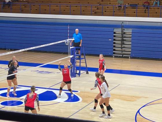 The Ladycats volleyball team swept through the competition as they won three matches to improve to 10-9 on the year. Photo courtesy of Lisa Mayer.