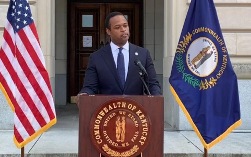 Attorney General Daniel Cameron said Gov. Andy Beshear needs to reopen churches to in-person services or face legal action. (Facebook screenshot)