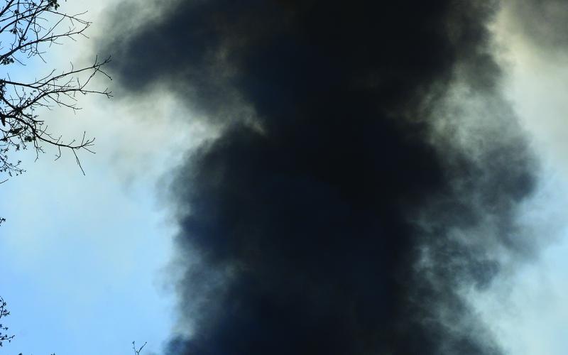 The smoke from the van would try and blot out the sun