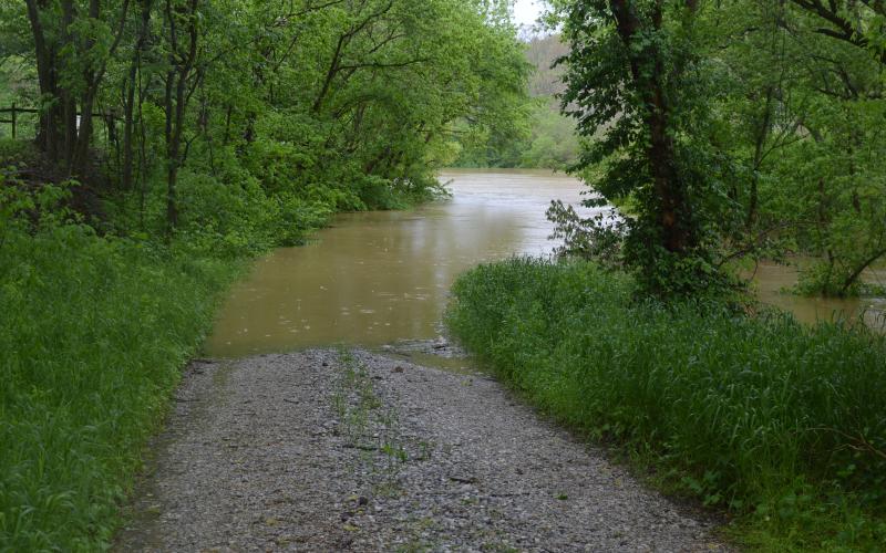 The Licking is lurking just off the end of North Liberty and is projected to rise over Shelby Street