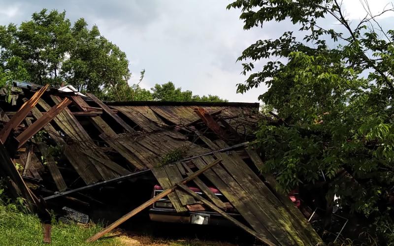 Bill Cahill’s barn collapsed