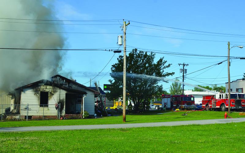 Falmouth Fire Department had to deploy their water cannon that pumps over a thousand gallons per minute on a fire