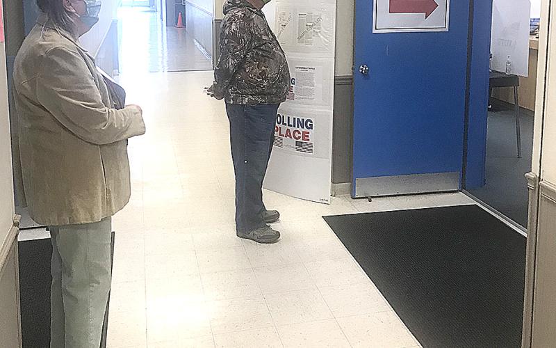 Pendleton County voters were already in line on opening day of voting in-person in Kentucky.