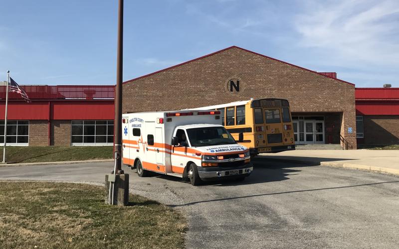 Pendleton County Ambulance was staged at Northern Elementary during the standoff