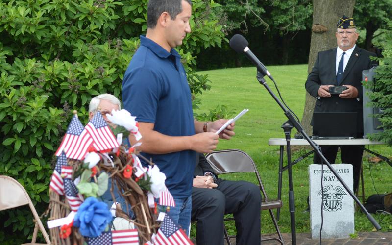 John Michael Moore read the name of 52 who gave their life during WWII and were from Pendleton County