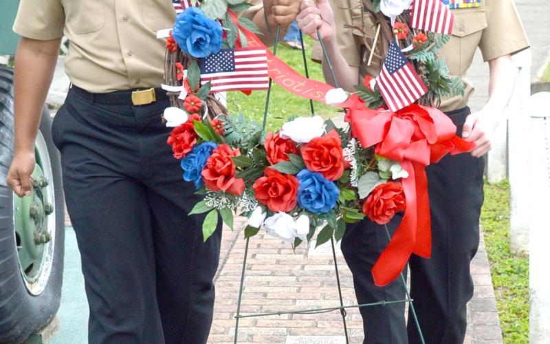 NJROTC presented a wreath
