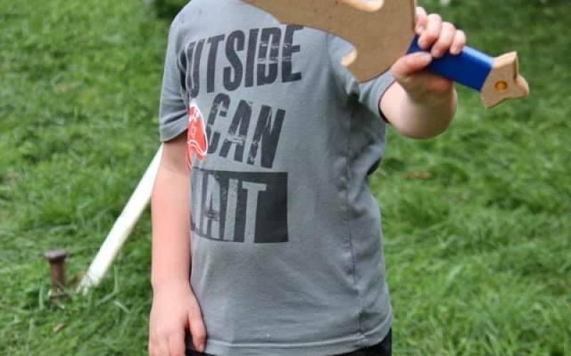 The adults aren't the only ones who find interesting items at the Wool Fest.