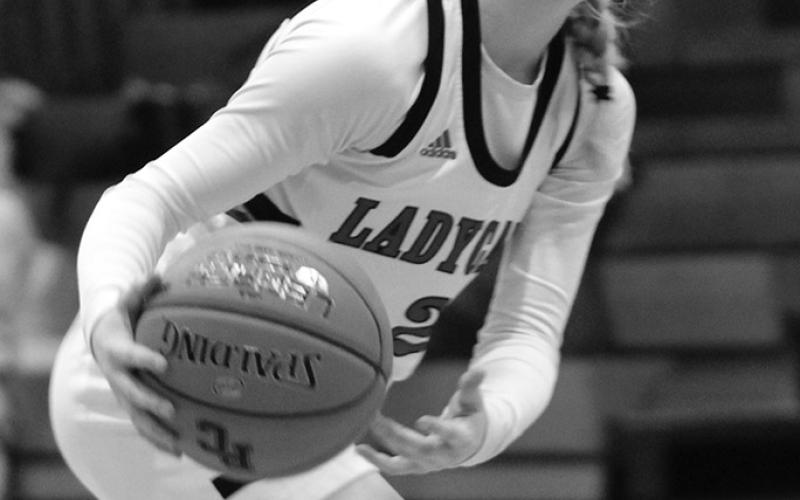 Ladycats freshman guard Lilly Ashcraft, led the team with 19 points in their win over Augusta. Photo by: Stacey Myers