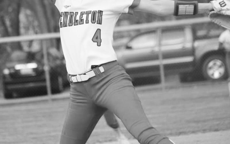 Ladycats eighth grade pitcher Hannah Spaulding shut down Bracken County with a career-high 15 strikeouts. Photo by Lisa Cooper
