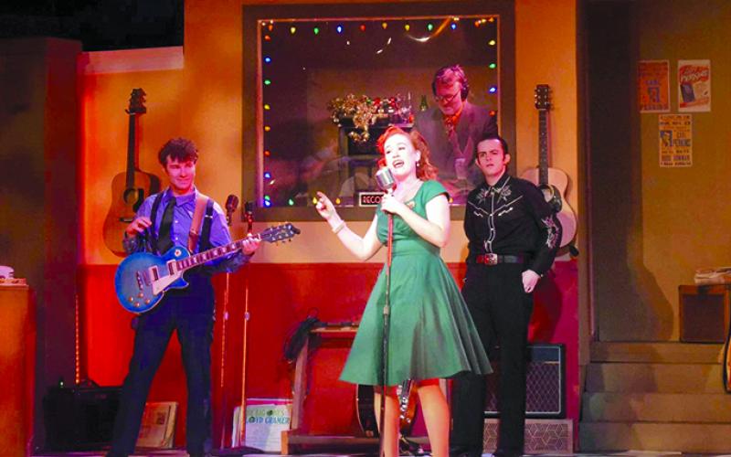 King, Ganey, Henrickson, and Roberts (Jerry Lee, Dyanne, Carl and Elvis) have fun while singing “Let’s Have a Party.” Photos courtesy of KRT.