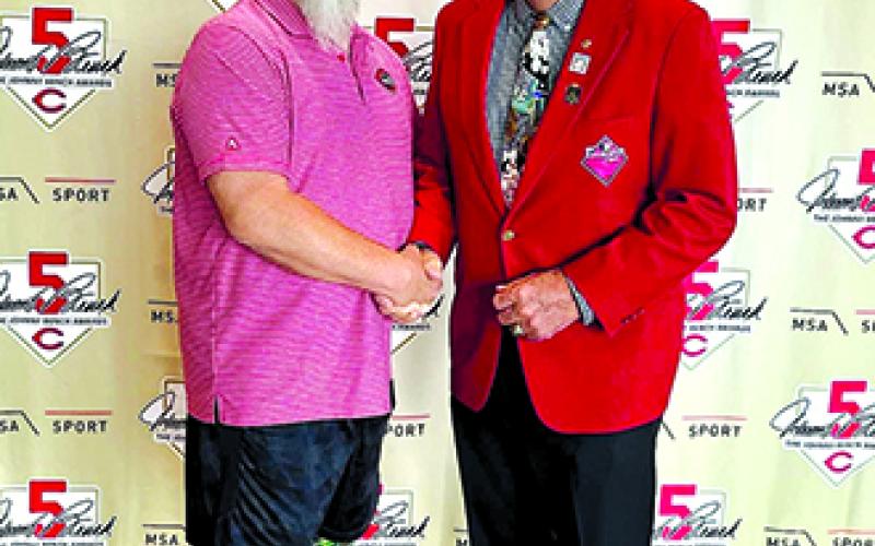 Hamilton and Bench both attended the annual Cincinnati Reds Hall of Fame induction ceremony on July 15. Photo courtesy of Micki Hamilton.