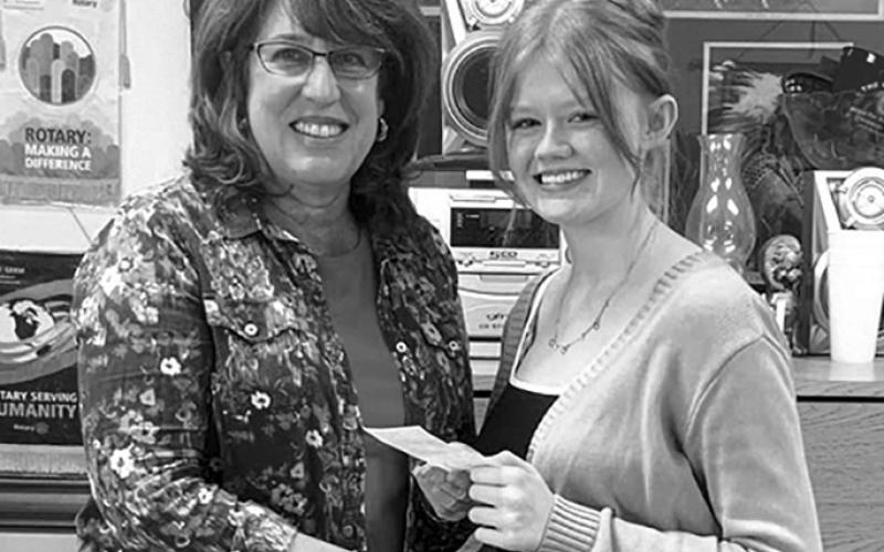 Autumn Gilbert receives a Rotary scholarship from Mary Woodhead Hillenmeyer of the Rotary Club. Gilbert plans to attend NKU and major in elementary education.