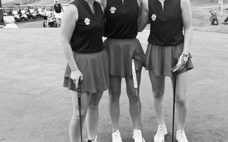 Ladycats trio of Reese Barlow, Katie Wright, and Taylor Bruener have represented the program well in the early part of the season. Photo provided by Maria Bruener.