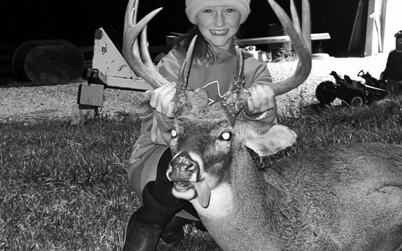 Hayden Turner proudly shows off her 14-pointer