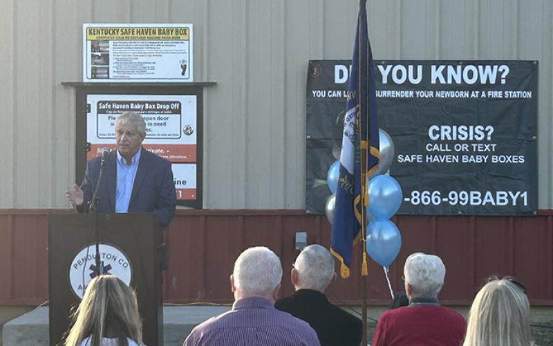 Judge/Executive David Fields shared the timeline of events from March 1 to the day of the blessing, November 9. He spoke of the speed in which they had all they needed, from the idea to the completion, and how entities and people came together to make it happen.