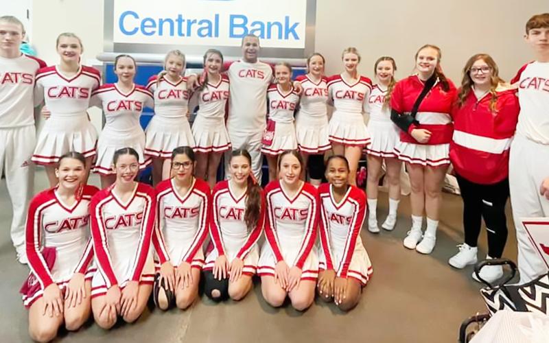 Pendleton County CheerCats took second place at the UCA Bluegrass competition on November 18, 2023, in Lexington. The team missed first place by just 3-tenths of a point. Up next will be the KHSAA State competition. Photo courtesy of Abby Belcher.