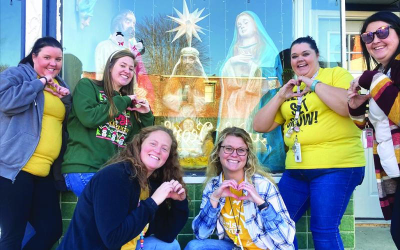 Yellow Nativity Scene