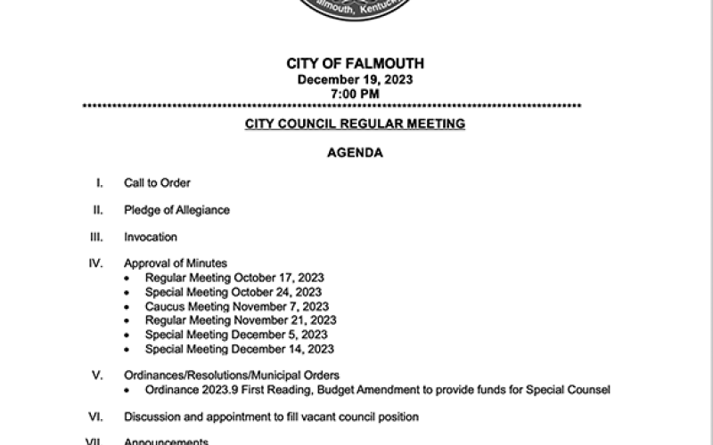 The approved agenda for December 19 was prepared by Councilperson Sabrina Hazen. This agenda acknowledges the need to approve the minutes for the meetings since October 2023, but then business deviates to amending the budget to allow for up to $20,000 for special counsel to investigate allegations of misconduct. After the closed session, council returned to set the date of January 2, 2024 at noon to hold the hearing. Neither council nor their attorney received a request for a continuance.