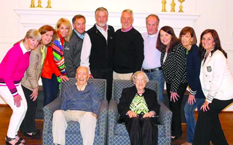 Paul and Margie Klee, seated, celebrated their 75th wedding anniversary with their 10 children, Nancy Wright, Paula Brickweg, Vincent, Marilyn Bradley, Kent, Alan, Marianne Roseberry, Marjorie Sweeney and Bill. Photo provided by Marianne Klee Roseberry.
