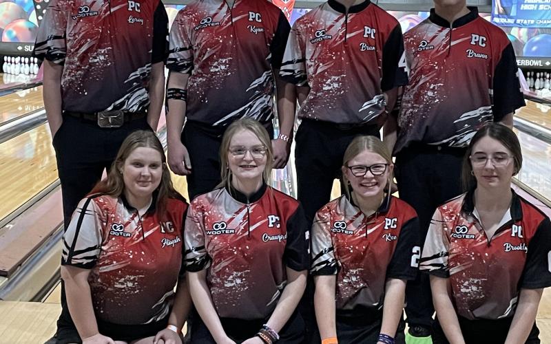 top eight boys and girls bowlers that advanced to state competition. Photos by Rhonda Hutchison.
