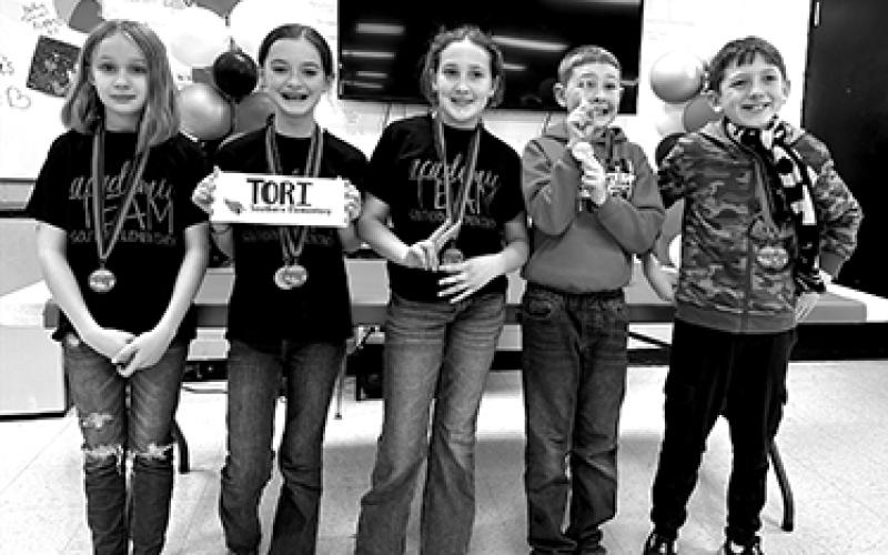 Southern Elementary School's academic team is Michael Pintha, Leo Maddy, Tori Florer, Ali Woodyard and Abigail Patton.