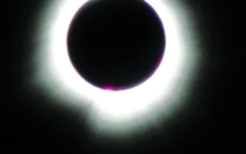 Falmouth native Darla Barber shot this photo of the total eclipse from her home in Muncie, Ind.