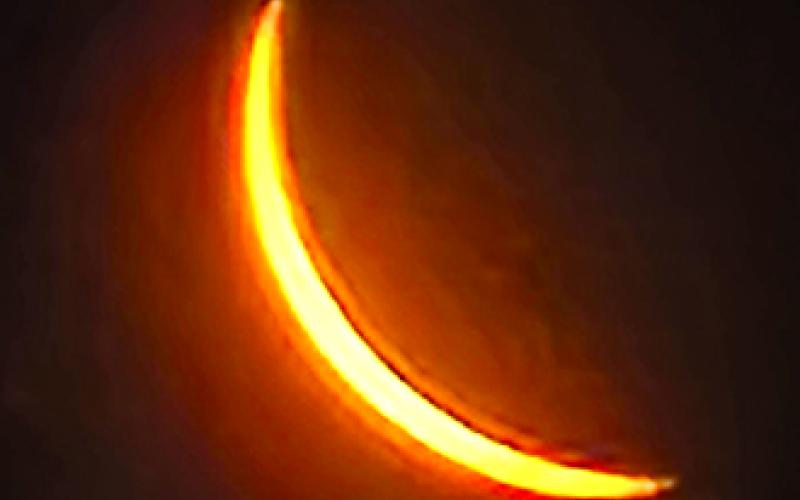 Doug Smith shot this photo from Falmouth, where the eclipse was 98.4 percent total.