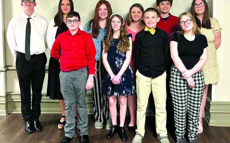 Sharp Middle School Family Career Community Leaders of America students are dressed and ready to attend the State Leadership Conference awards banquet last month in Louisville. Photos by Hannah Thomas.