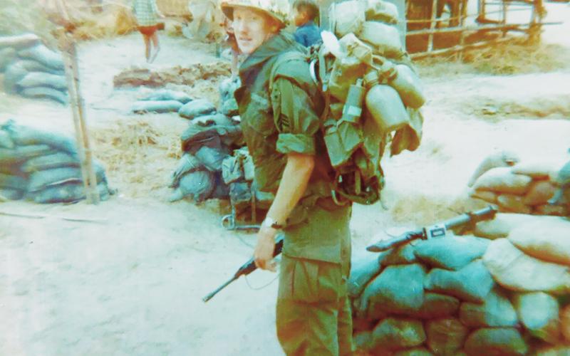 Falmouth resident Roy T. Mains is shown during his service time in Vietnam. Earlier this month, Mains, now 75, took an Honor Flight to Washington, D.C., to visit the Vietnam Wall. Photo courtesy of Roy Mains.