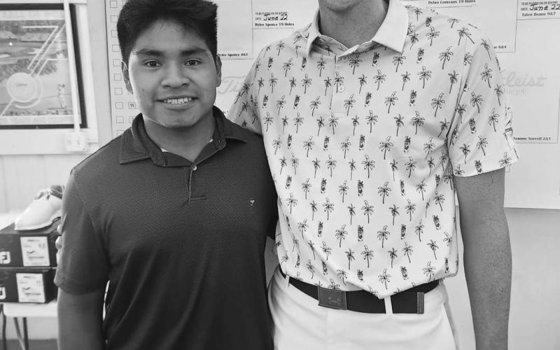 Alexandria native Eric Fuldner, right, defeated Rylee Spence of Pendleton County to win the Pendleton Hills Men's Match Play Club Championship on July 6. Fuldner won 4 &amp; 3 in the final round to seal the championship.  Photo courtesy of the Pendleton Hills Facebook page.