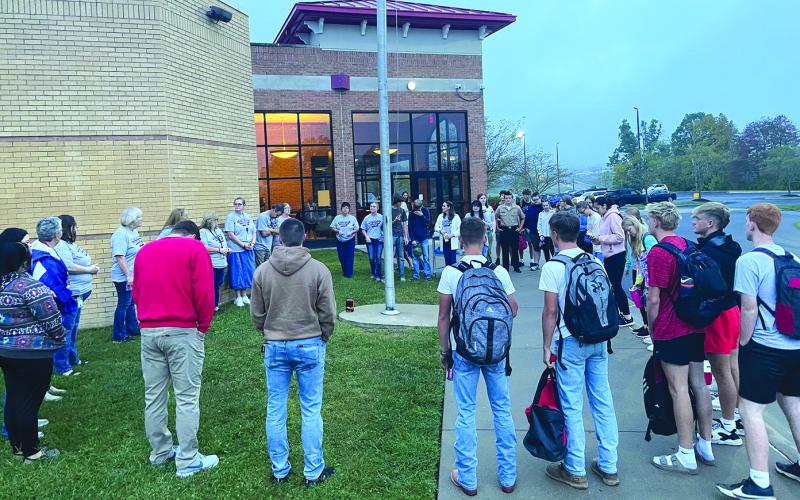 PCHS students gather for a morning prayer event