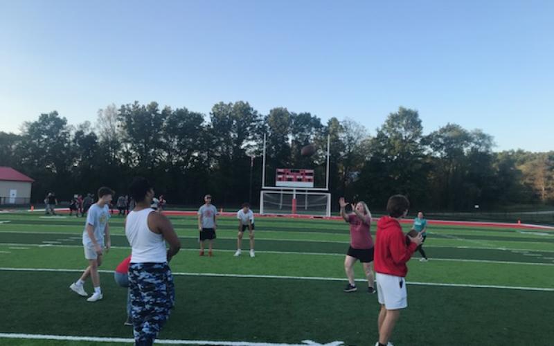Moms play the football team