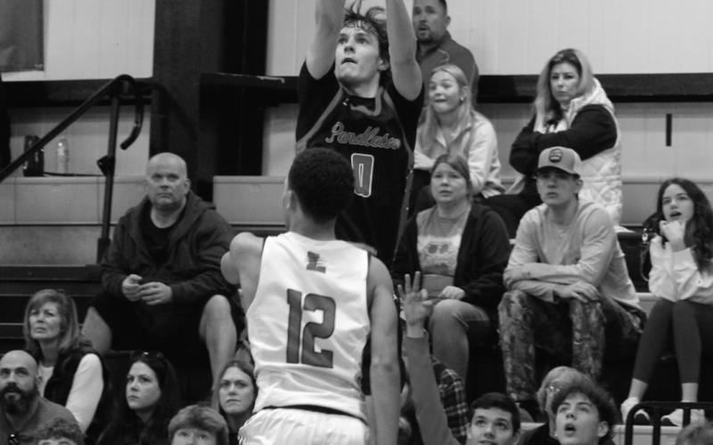 Sophomore Hunter Keeton goes up strong over the Dunbar defense for a basket. He scored 12 points.
