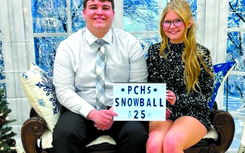 Caleb Biddle, left, was named Snowball Dance King, and Kree Brewer as queen of the annual Pendleton County High School Snowball Dance, held Saturday.