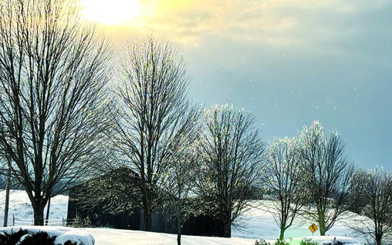 Tami Vater of Foster took this photo of the sunrise Wednesday at the intersection of Route 10 and Highway 159 at Mount Auburn.