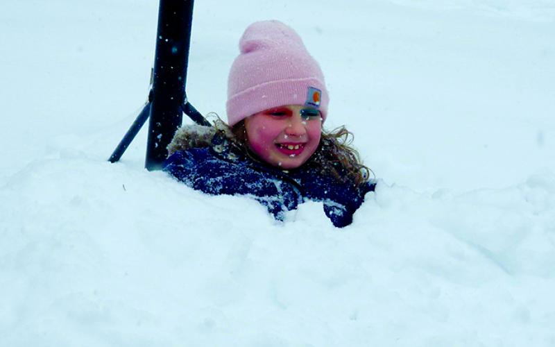 Jennifer Thomas posted this photo to show there was “snow fun” at their house on Highway 159 North in Falmouth.