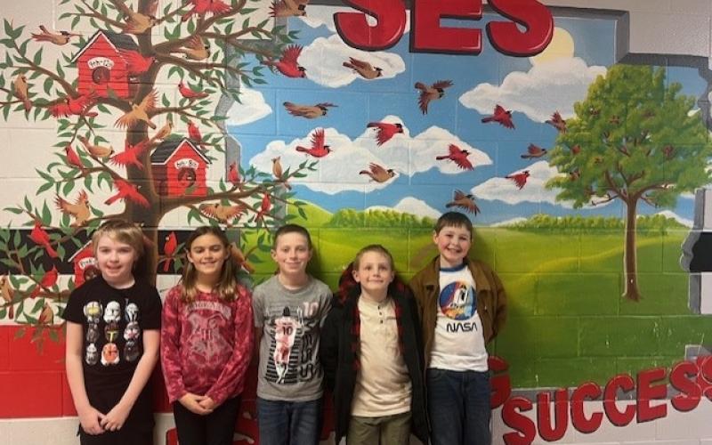 The Southern Elementary School academic is, from left, Elijah Bess, Peyton Nolan, Cord Prince, Levi Hall and Michael Pintha. Not pictured is team member Steven Askin. The coach is Bethany Lucius. Photo courtesy of Jennifer Redden.