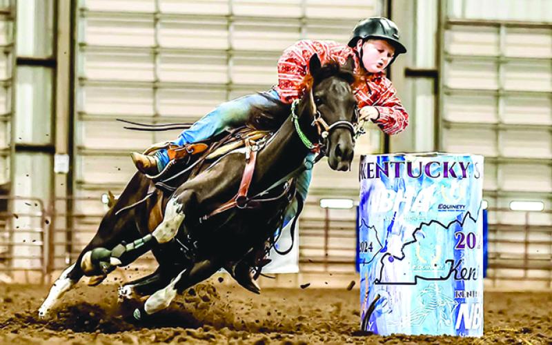Thomas said he learned a lot about patience and consistency while training Rosie. This pony brought Thomas 13 out of 14 championship buckles he earned in 2024 and will also race with Thomas at the event. Photos courtesy of Sammy Taylor.