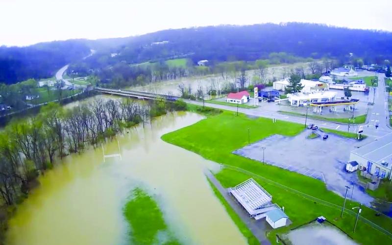 Mike Lucius captured these photos of high waters flooding Falmouth with his drone.