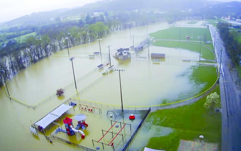 Mike Lucius captured these photos of high waters flooding Falmouth with his drone.