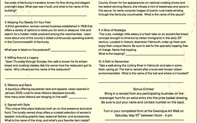 Cut out of the Falmouth Outlook, scan QR code, or use the online url to get your clue sheet.