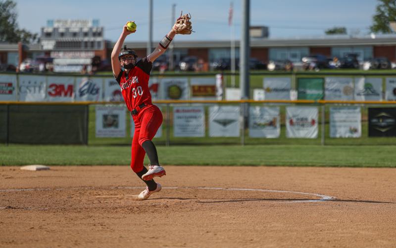 Ladycats sophomore pitcher Hannah Spaulding struck out four and clubbed two home runs during the semifinal win over Nicholas County. Photo by Will Jones / 10thRegion.com