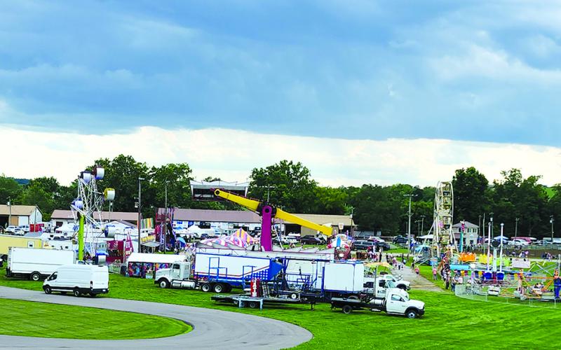 This photo shows an overview of the 2025 edition of the Pendleton County Youth Fair at the fairgrounds in Falmouth.