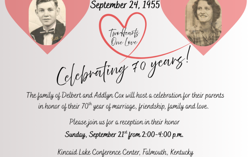 70th Wedding Anniversary Announcement