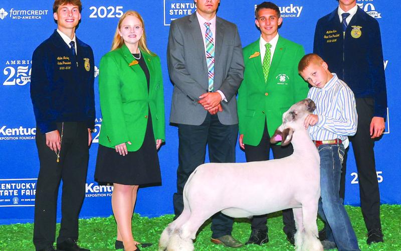 Caseten Caldwell place third overall with his Hampshire market lamb.