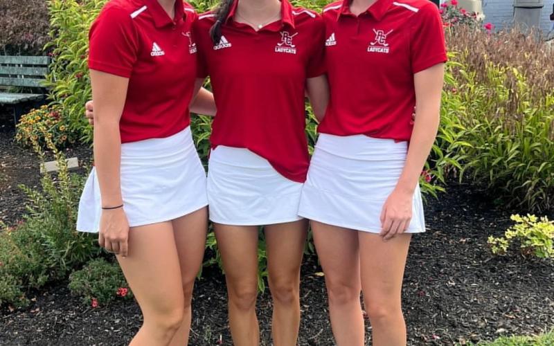 Laci Tackett (left), Kinly Cooper (middle) and Taylor Bruener (right) will represent the Ladycats golf program at semi-state competition this week.