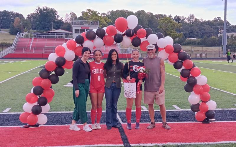 Senior Lilly Ashcraft and her family were honored by the program prior to the start of the Ladycats home matchup versus Bellevue on September 10.