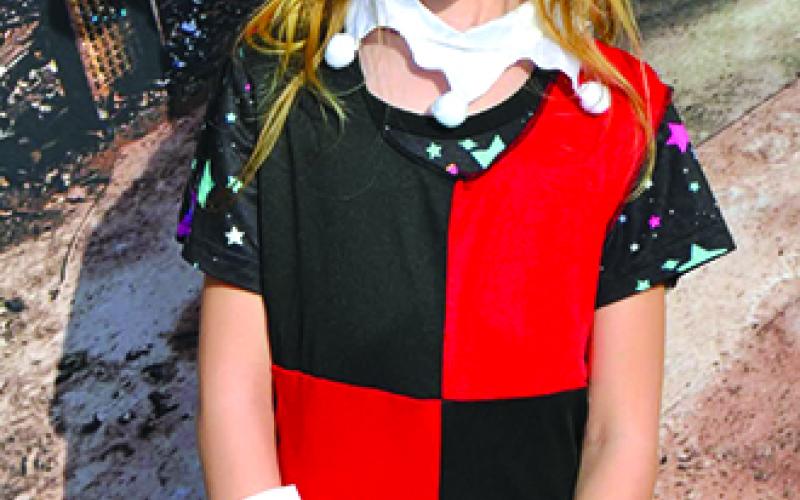 Jaylin Gallagher, 5, dressed as a joker.