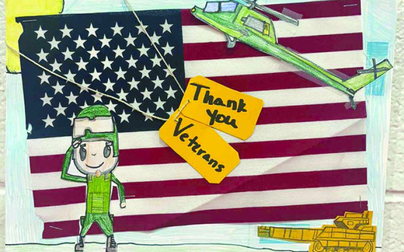 Students at Northern and Southern Elementary made posters to celebrate Veterans.